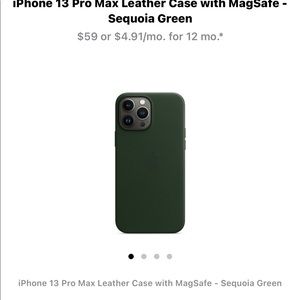 iPhone 13 Pro Leather MagSafe phone case - Green - Leather